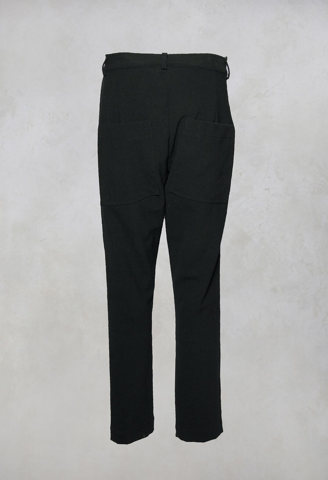 Loose Style Trousers with Military Style Trim in Black