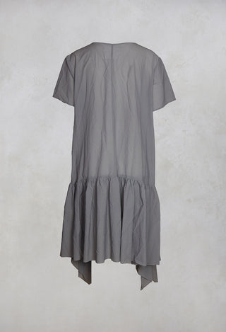Mannon T Shirt Dress with Frill Skirt in Grey