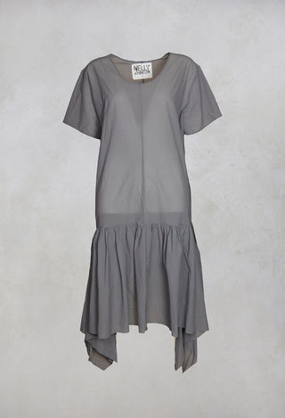 Mannon T Shirt Dress with Frill Skirt in Grey