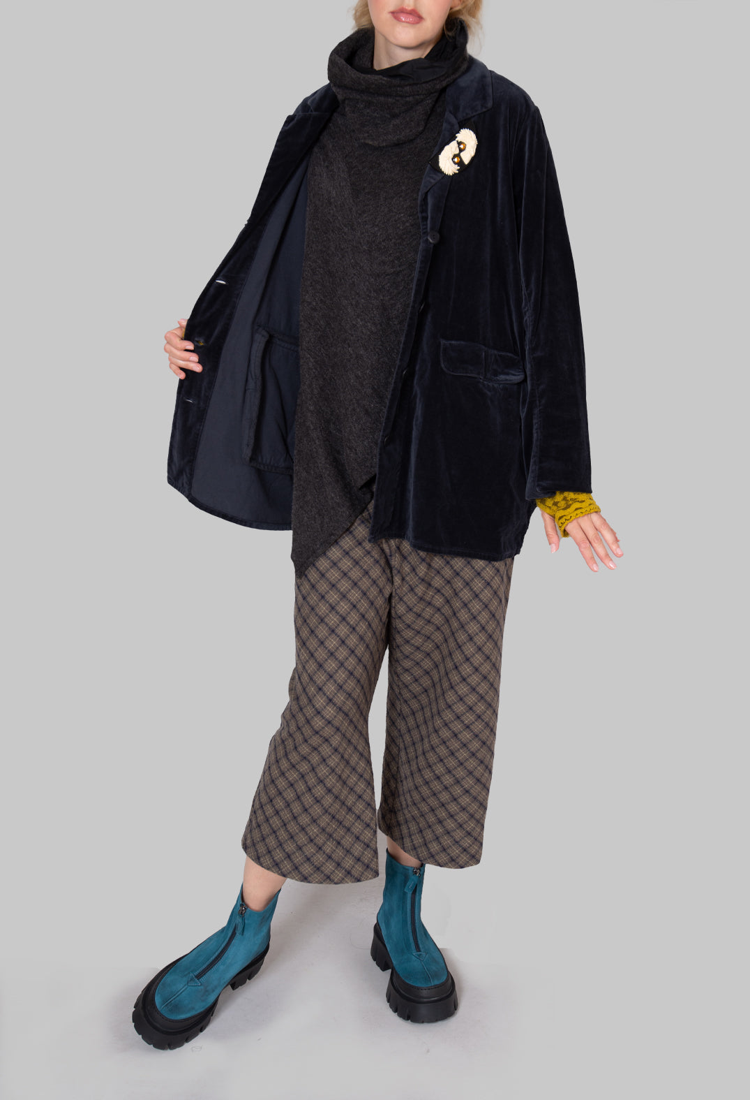 Tartan Trousers in Grey