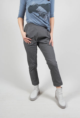 Pull On Straight Leg Trousers in Black Check