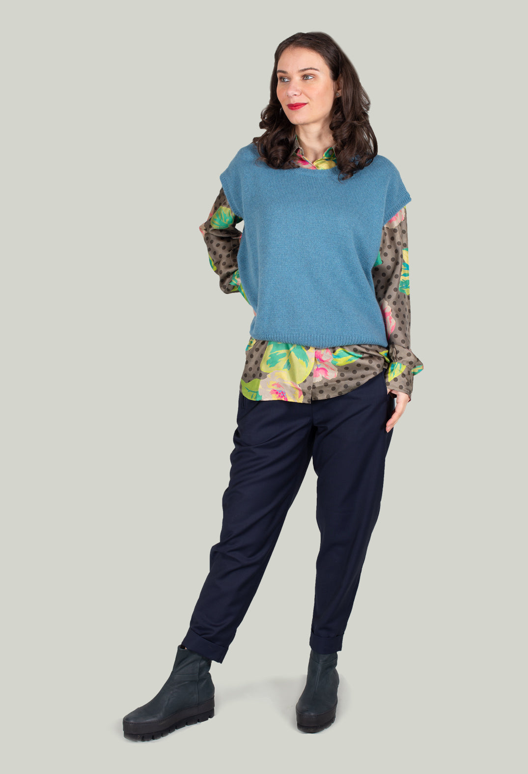 Shirt in Rosa / Verde