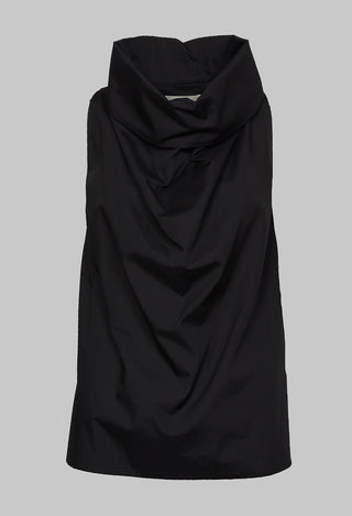 Sleeveless Blouse with Cowl Neck in Black