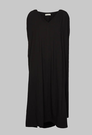 Sleeveless Dress with Back Pannel Overlay in Black