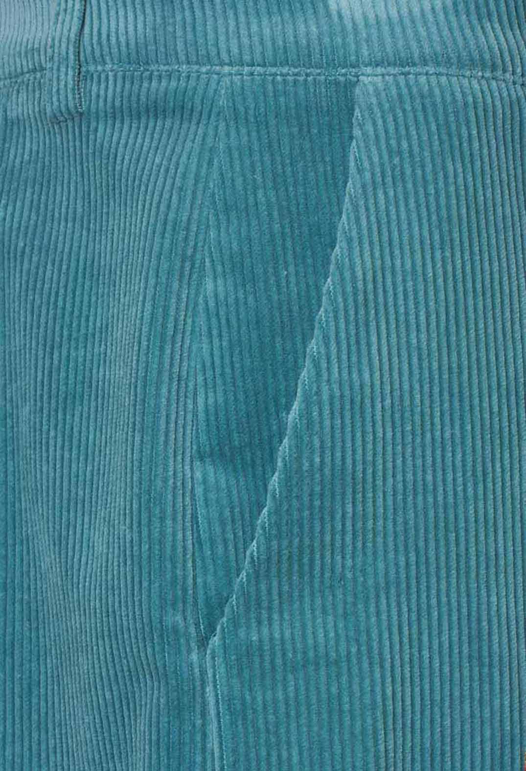 Straight Leg Courdroy Trousers in Octane Green