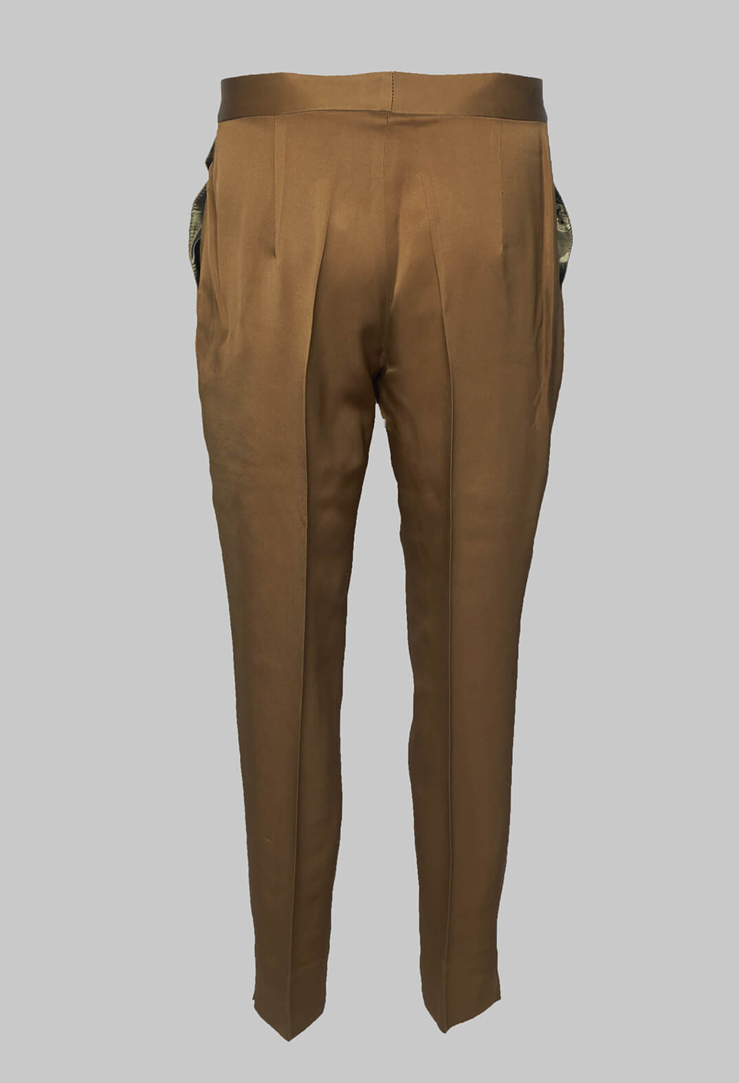 Straight Leg Pleated Trousers in Rust