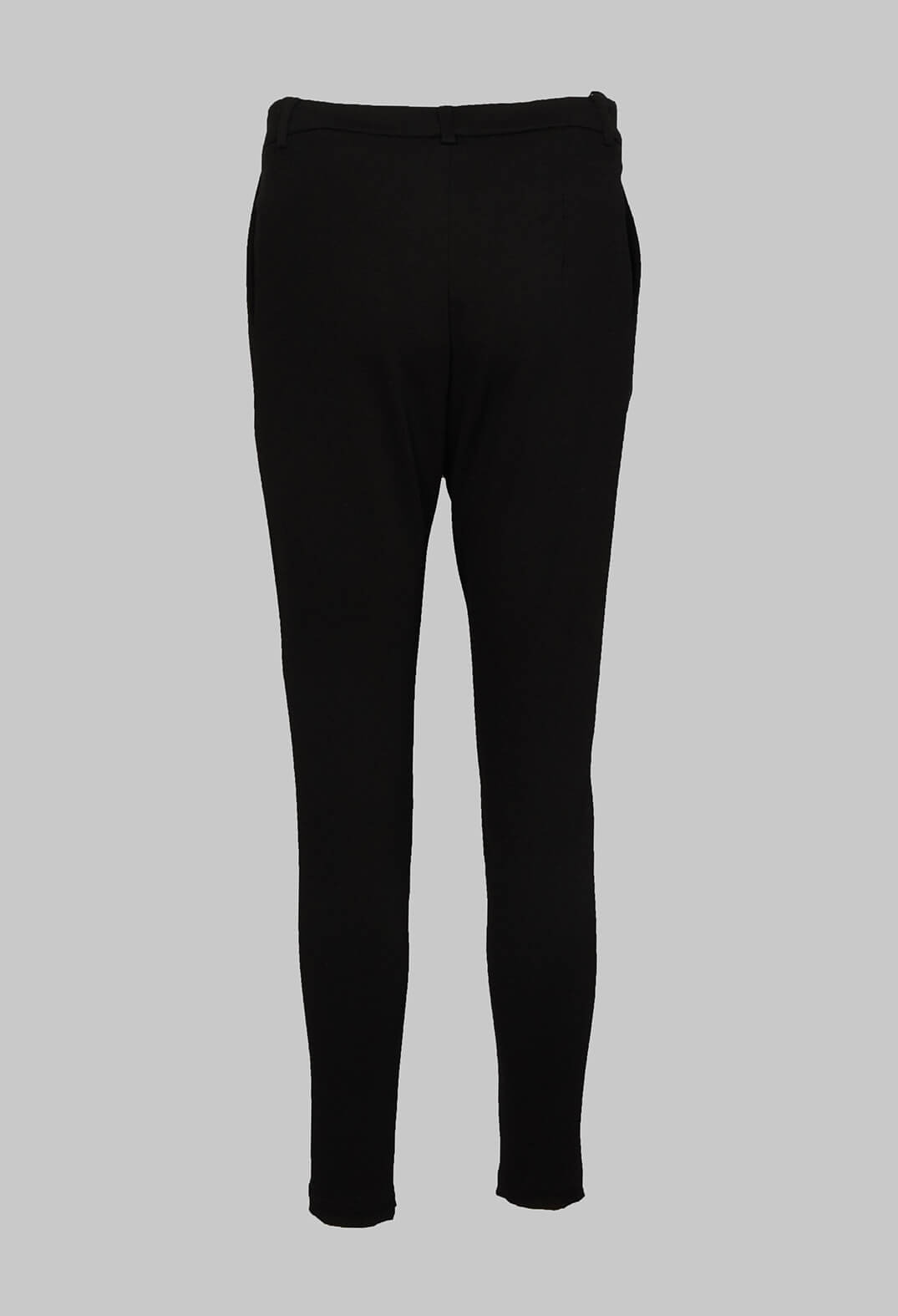 Straight Leg Trousers with Ankle Zip in Black
