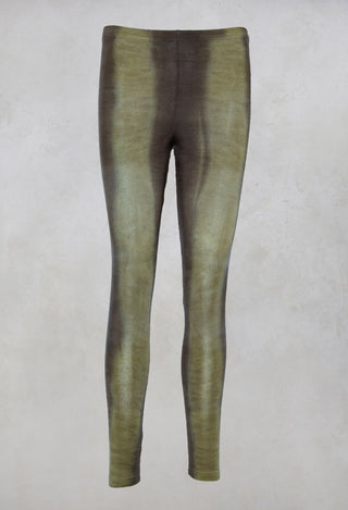 Taylora Tie Dye Leggings in Avocado Green