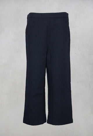 Textured Wide Leg Trousers in Abisso