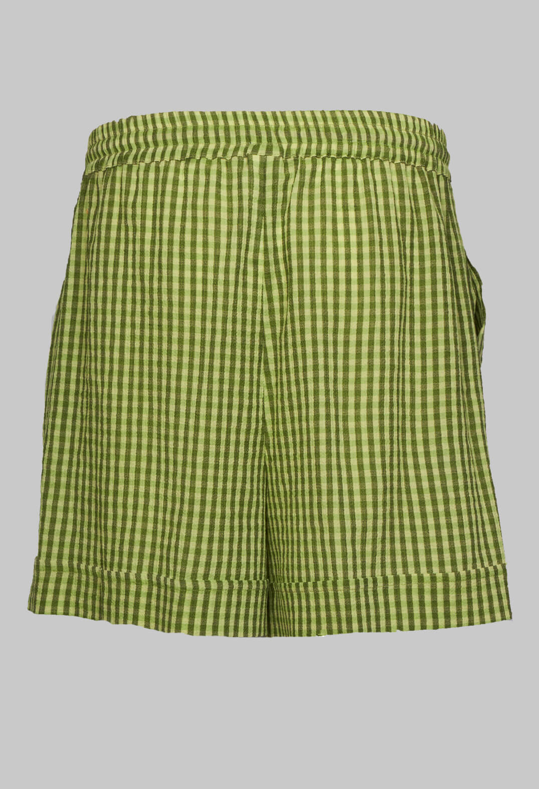 Beatrice B green check turn up shorts