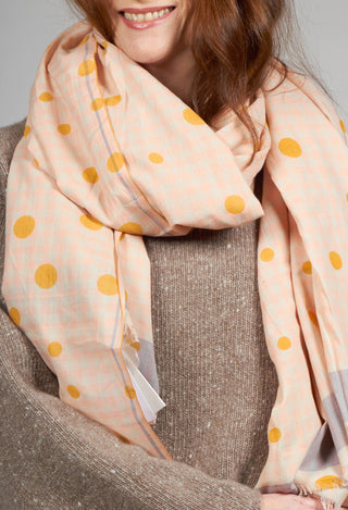 Spots and Checks Scarf in Soft Pink