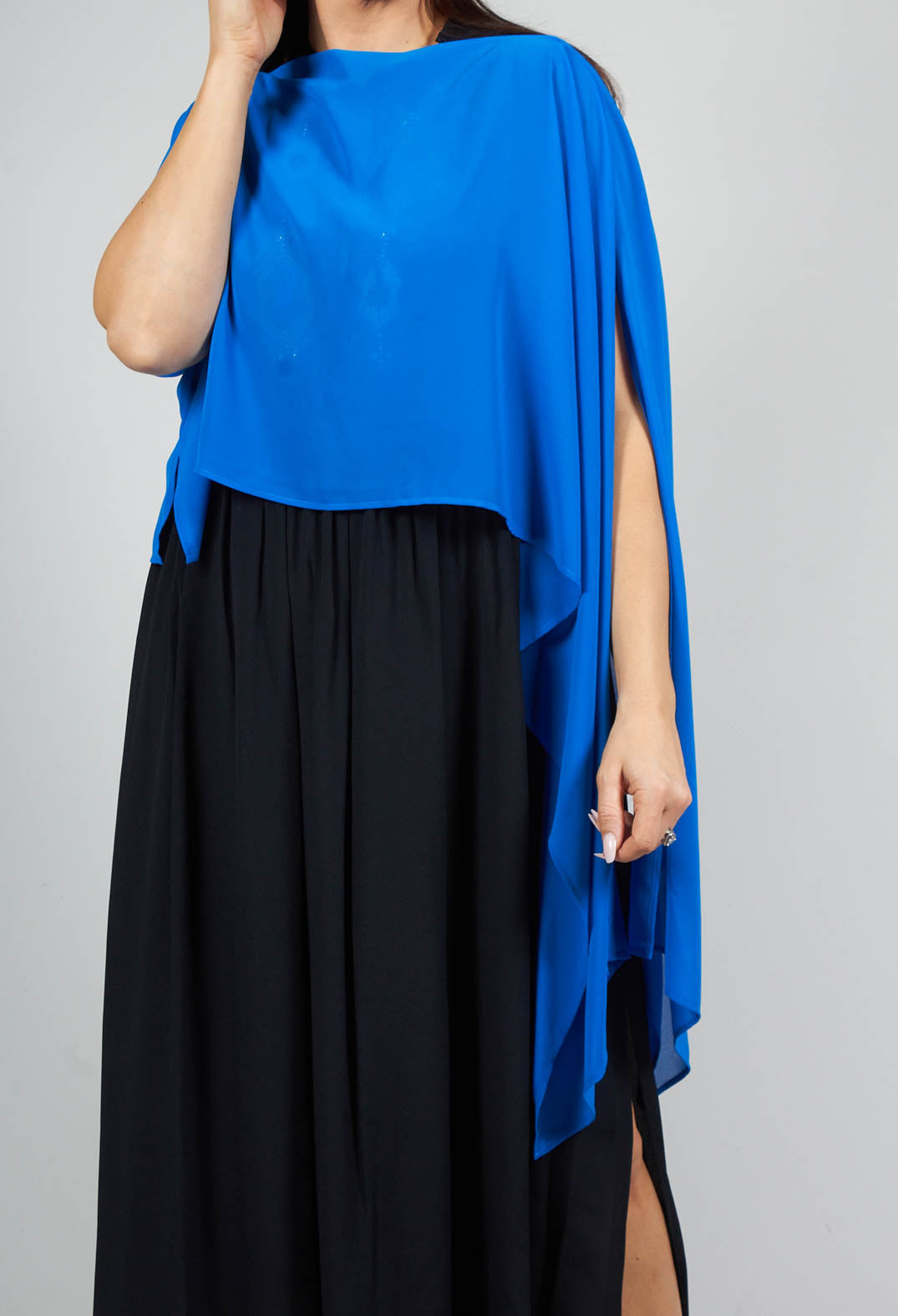 waterfall sleeve cover up in blue