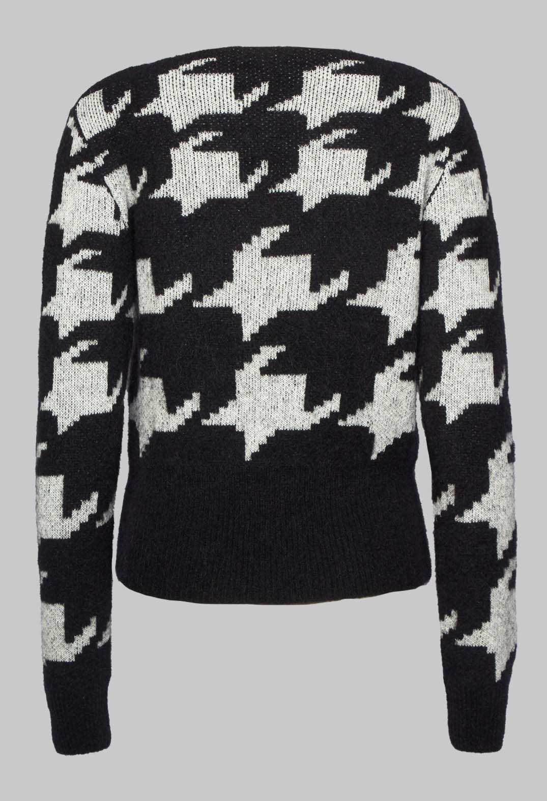 Wide Neck Jumper in Black and White