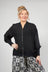 Zip Up Silk Blend Bomber Jacket in Nero