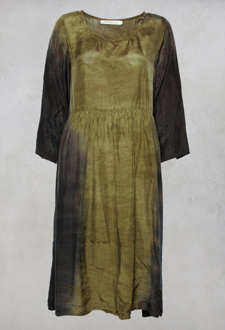 Zuseen Silk Dress in Avocado Brown