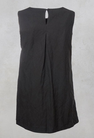 Shift Dress with Textured Front in Moss Green Mix