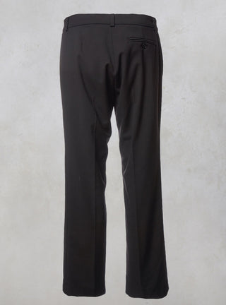 Straight Leg Trousers with Zip Fastening in Black