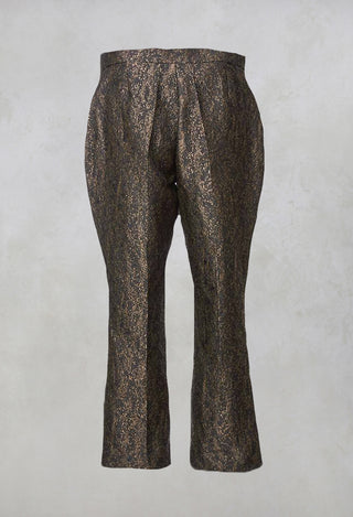 Straight Leg Trousers in Gold Mix