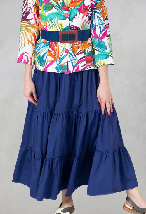 Sharm Maxi Gathered Skirt in Navy