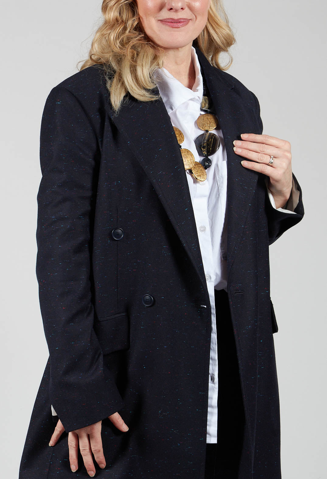 Native Longline Jacket in Navy Blue