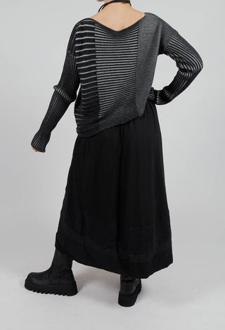 Long Skirt with Asymmetric Hem in Black