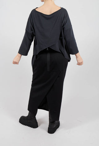 Pencil Skirt with Back Slit in Black