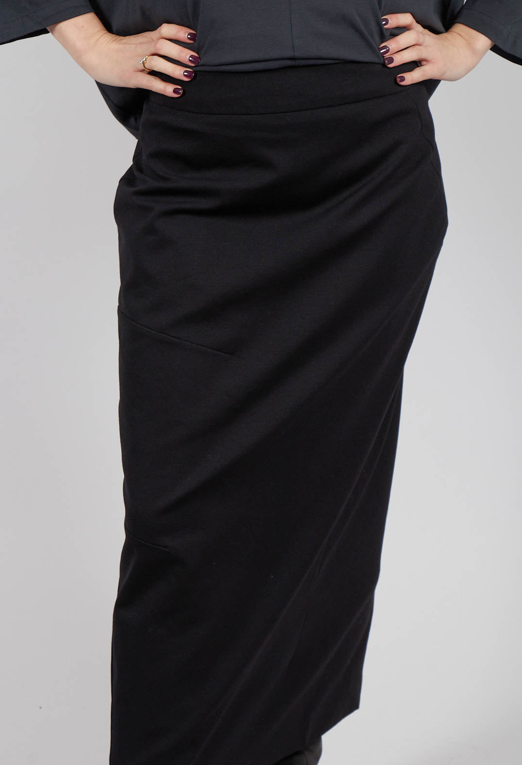 Pencil Skirt with Back Slit in Black