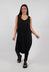Kerkira Dress with Drop Hem at Back in Black
