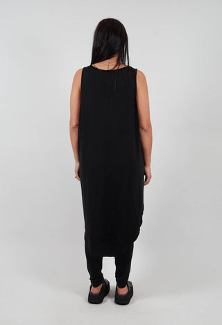 Kerkira Dress with Drop Hem at Back in Black