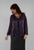 Satin Front Jacket with Embroidery in Blueberry