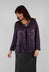 Satin Front Jacket with Embroidery in Blueberry