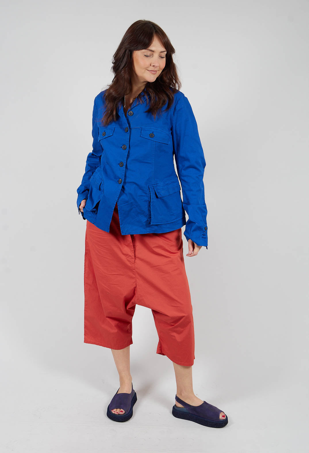 Tailored Jacket with Notched Collar in Royal
