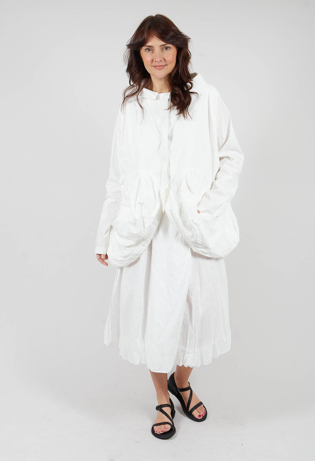 Peplum Hem Jacket in Starwhite