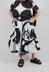 Large Pocket Midi Skirt in Black Print - 1000303