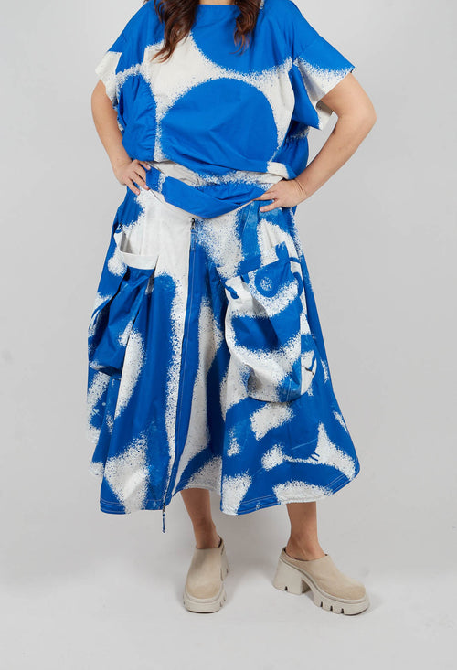 Large Pocket Midi Skirt in Electric Print - 1000303