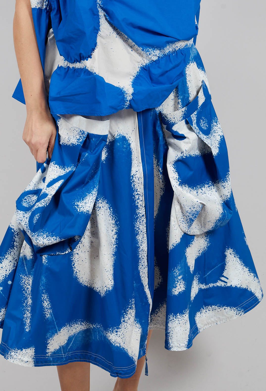 Large Pocket Midi Skirt in Electric Print - 1000303