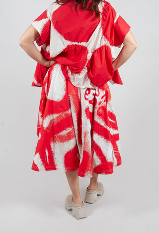 Large Pocket Midi Skirt in Ketchup Print - 1000303
