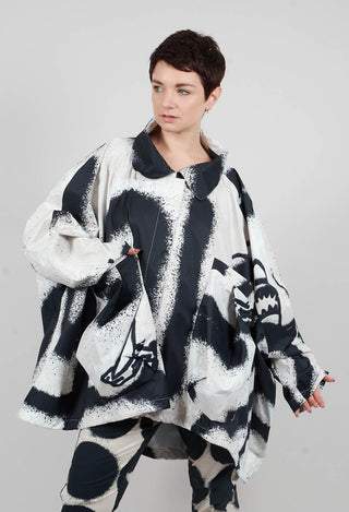 Slouch Fit Jacket in Black Print - 1001104