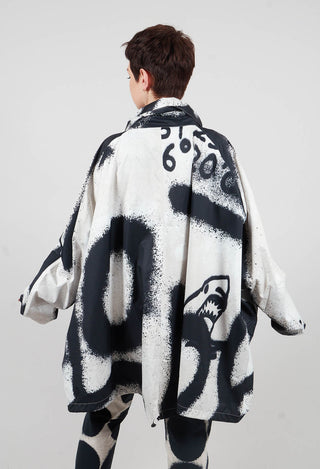 Slouch Fit Jacket in Black Print - 1001104