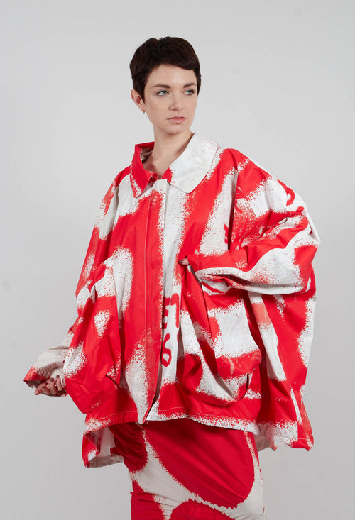 Slouch Fit Jacket in Ketchup Print - 1001104