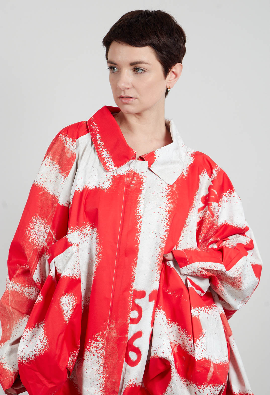 Slouch Fit Jacket in Ketchup Print - 1001104