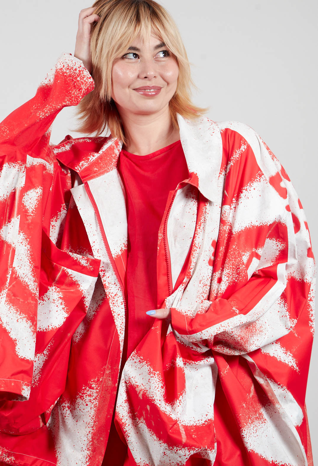 Slouch Fit Jacket in Ketchup Print - 1001104