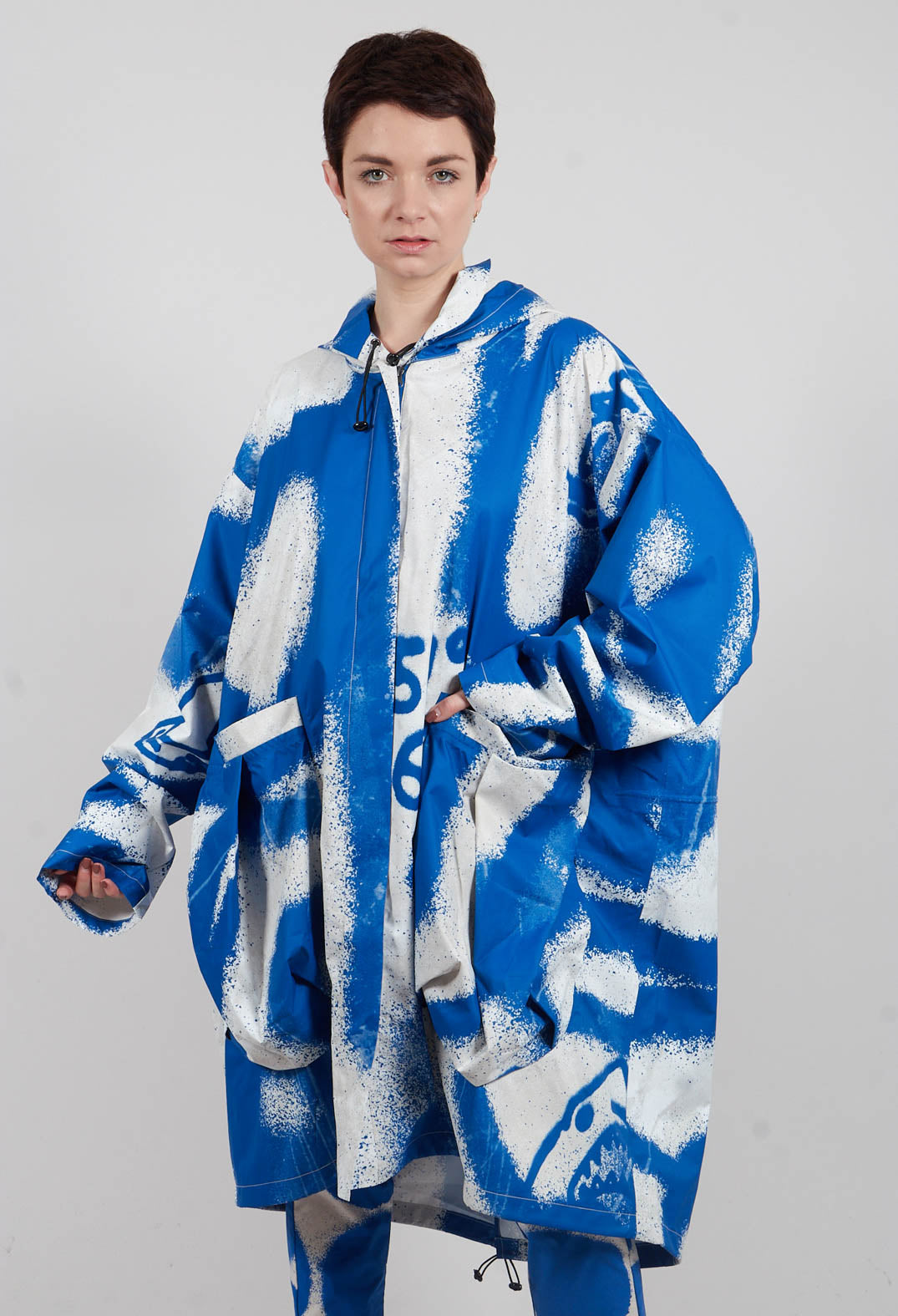 Lightweight Hooded Coat in Electric Print - 1001205