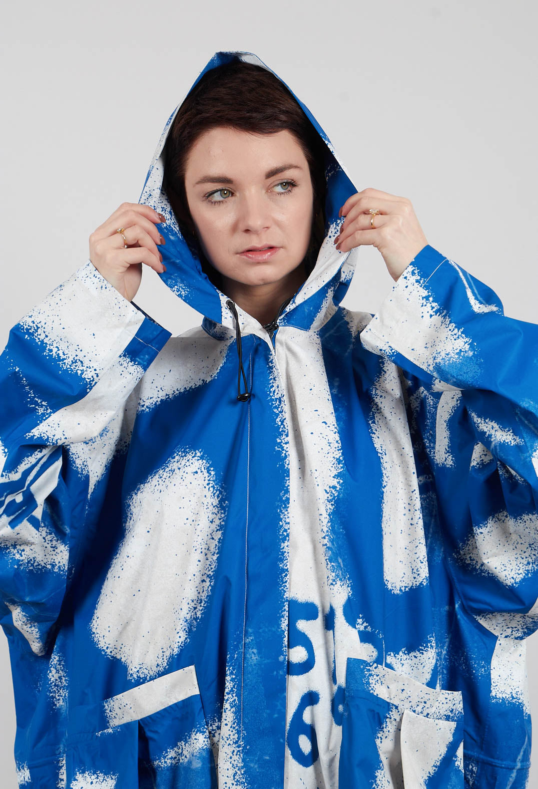 Lightweight Hooded Coat in Electric Print - 1001205