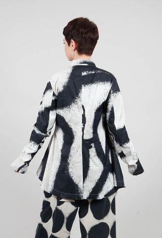 Zip Up Jacket in Black Print - 1001106