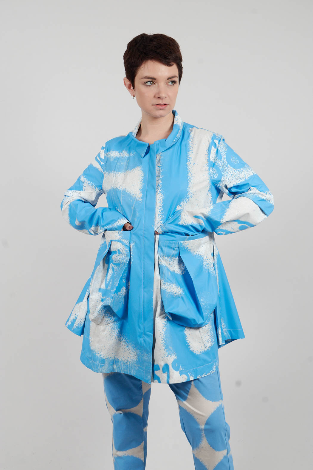 Zip Up Jacket in Ice Print - 1001106