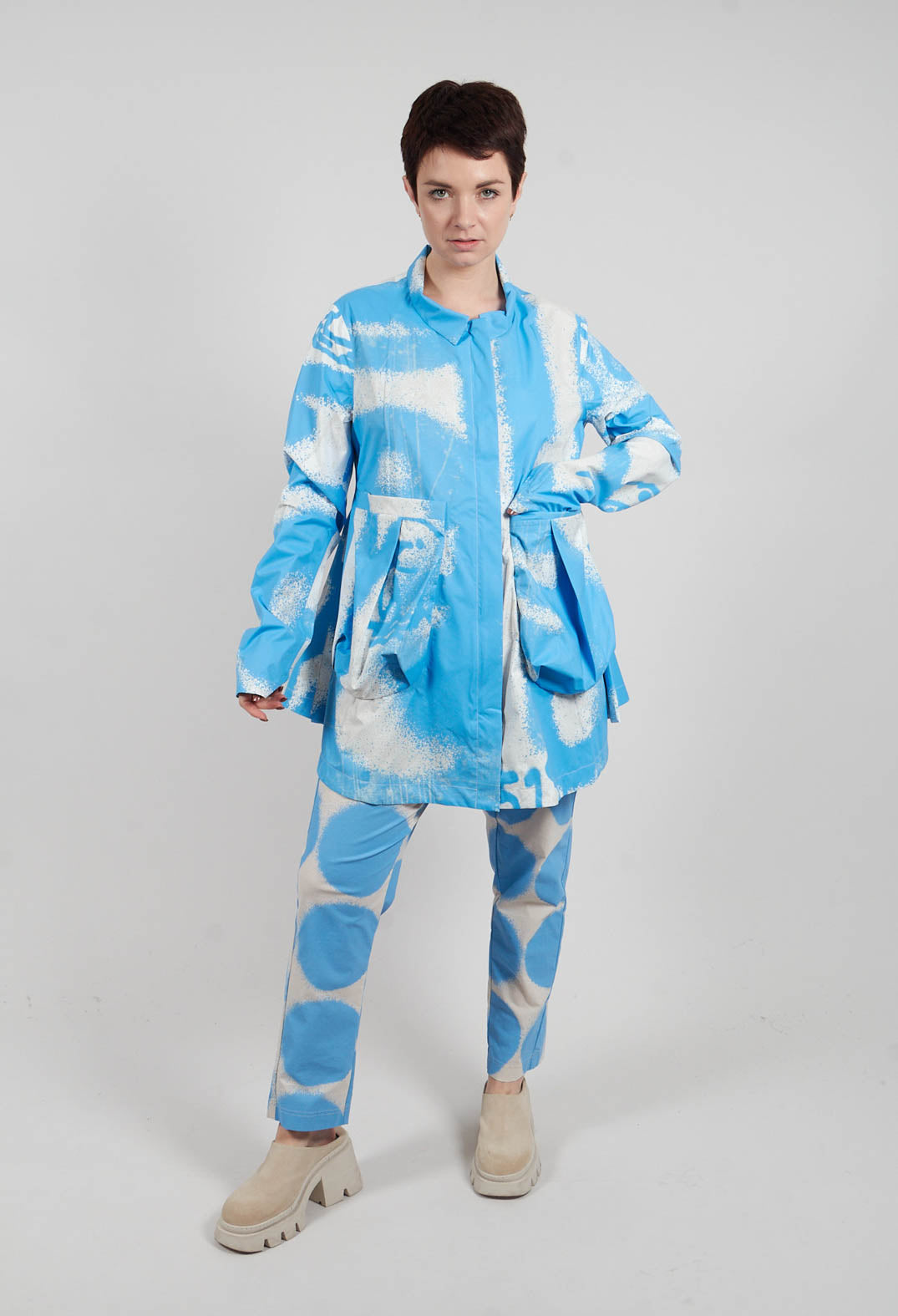 Zip Up Jacket in Ice Print - 1001106