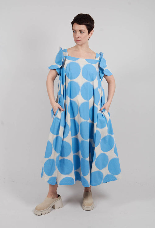 Round Sleeve Dress in Ice Print - 1630908