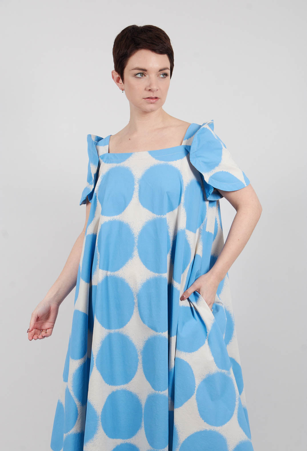 Round Sleeve Dress in Ice Print - 1630908