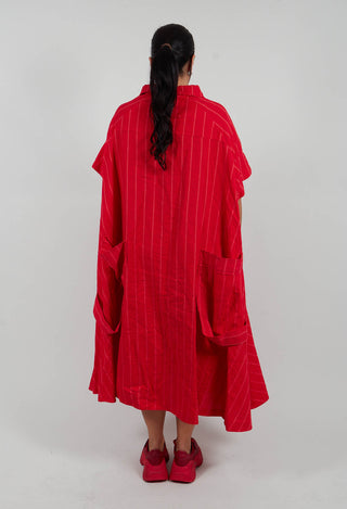 A-Line Dress in Ketchup Stripe -1020905